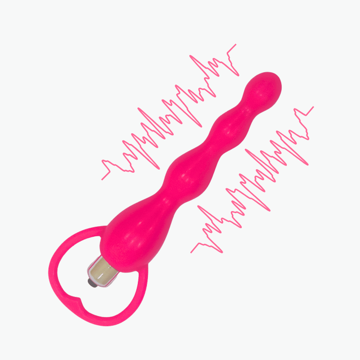 Vibrating Silicone Anal Beads Pink Women