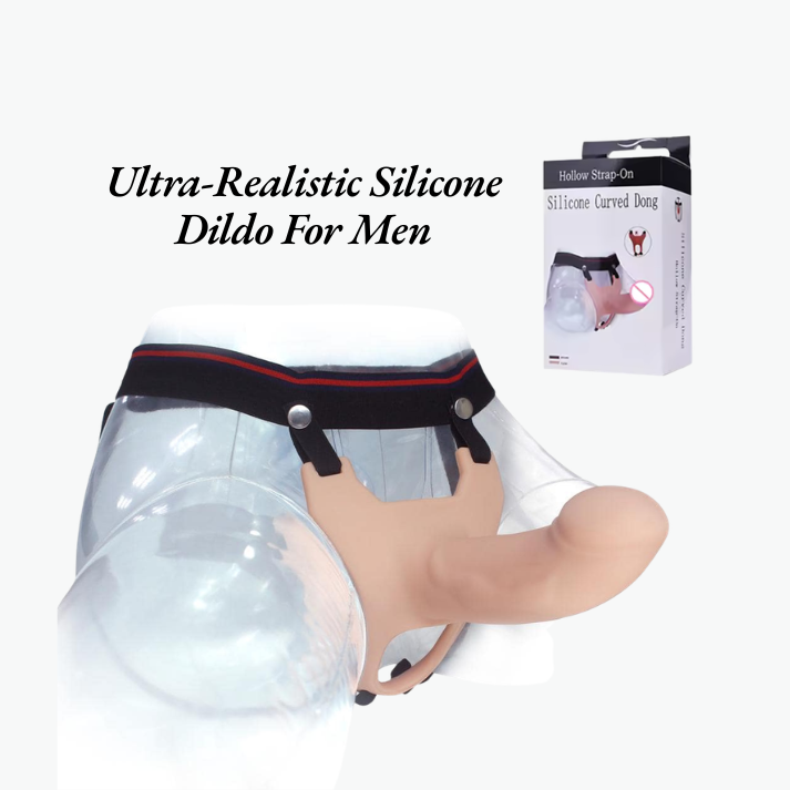 Hollow Strap-On Dildo Silicone And Curved For Men