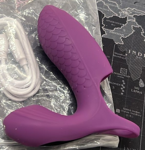 G-Spot Purple Fish Scale Finger Ring Massager