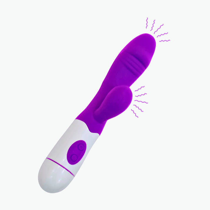 Women Purple G-Spot Vibrator 2 Side Chargeable