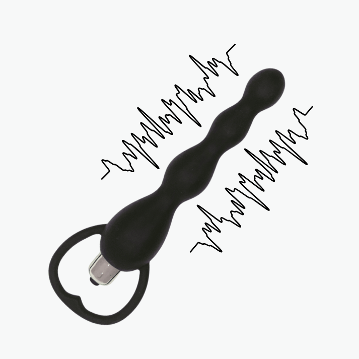 Vibrating Silicone Anal Beads Black Women