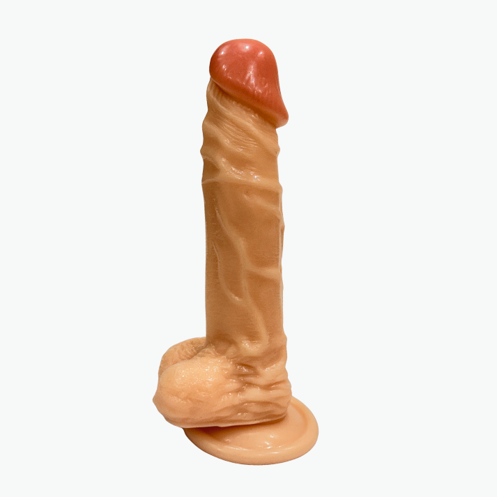 Street Dildo Wall Mount Silicone Skin Brown For Women