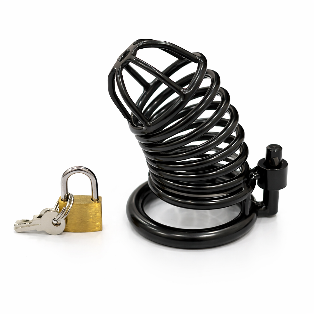 Birdcage Metal Black Men Chastity For Men