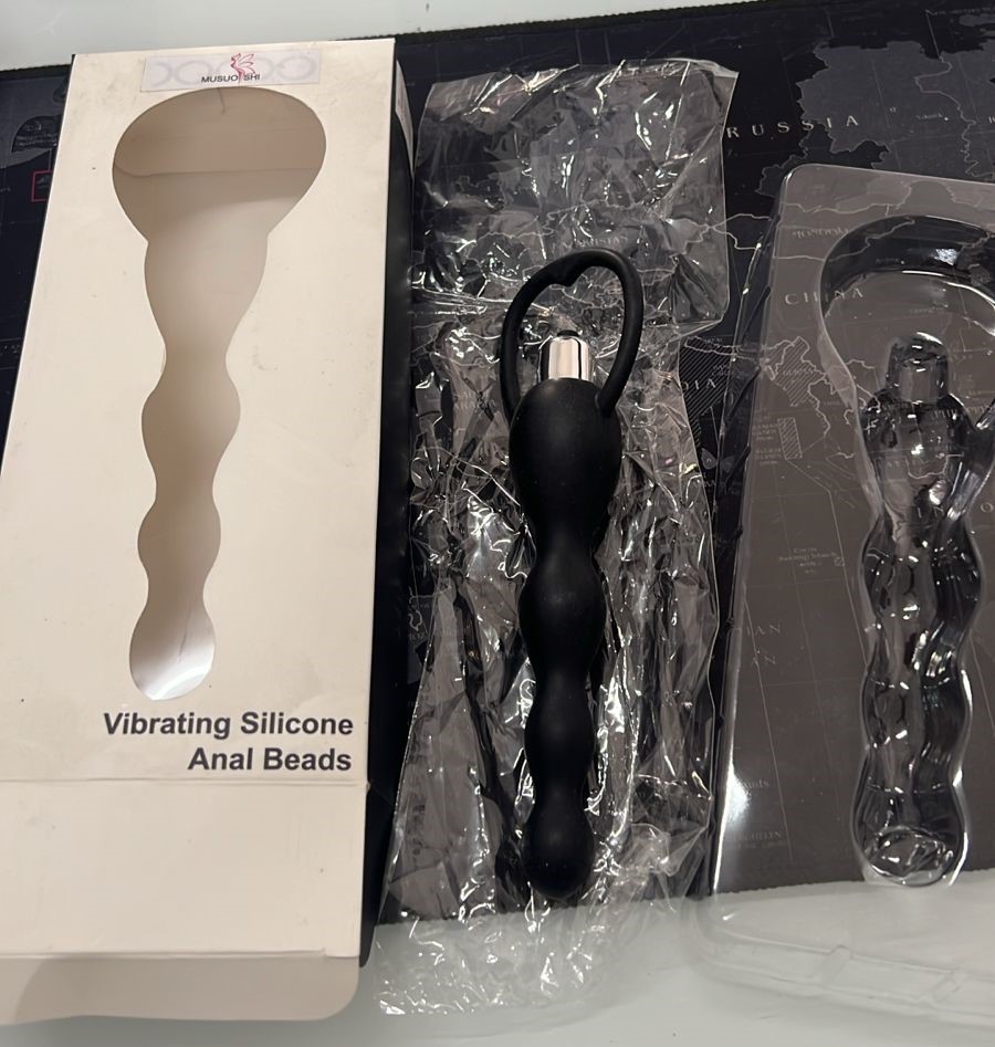 Vibrating Silicone Anal Beads Purple Women