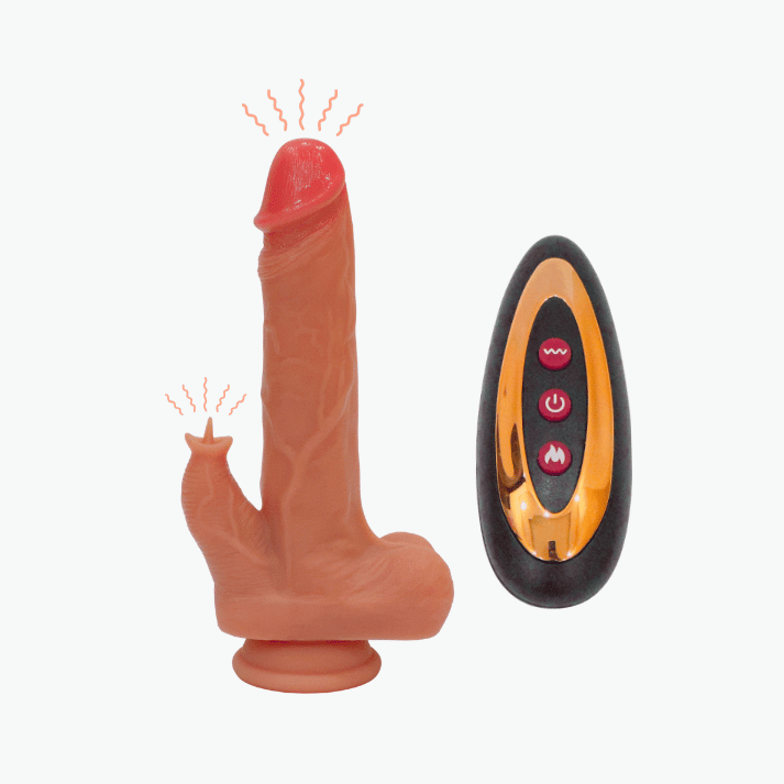 Rabbit 2 Side Vibration Dildo Wall Mount Silicone