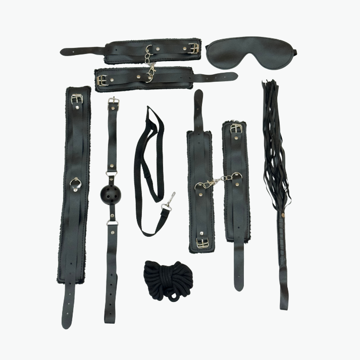 BDSM Bondage Kit Set Of 9 Black