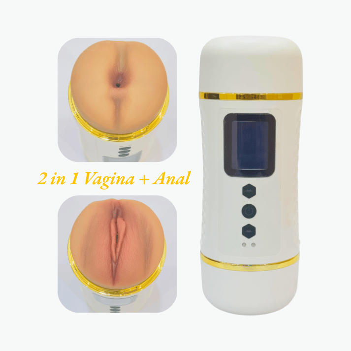 Male Vibrating Masturbator 2 In 1 Digital Display
