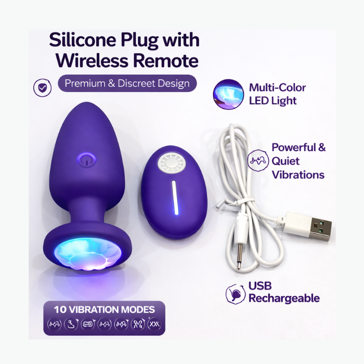 Ruby Anal Butt Plug Silicone With Wireless Remote Vibrator For Women